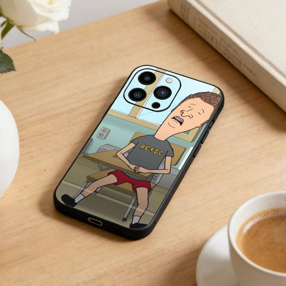 Cartoon B-Beavis And Butt-Head Phone Case For iPhone 16,15,14,13,12,17,Pro Max,Plus Silicone Black Case
