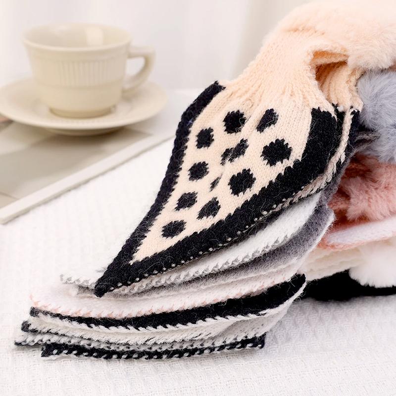 1PC Soft Shawl Outdoor Windproof Winter Warm Cold-proof Plush Scarves Super Soft Furry Scarf Faux Fur Polka Dot