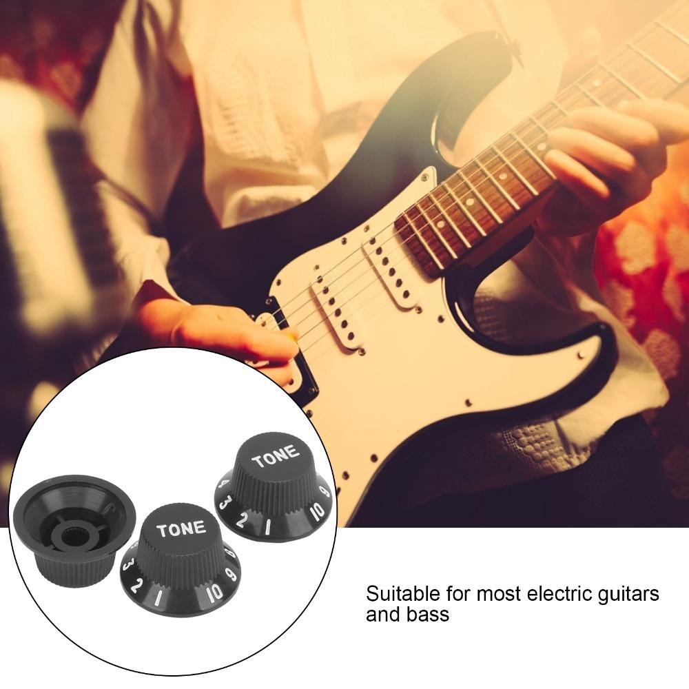 3PCS 2T1V Volume Tone Knobs Plastic Material Speed Control Knobs Electric Guitar