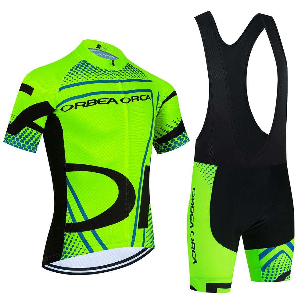 2026 Cycling Set Green Cycling Jersey Team ORBEA ORCA Bike Jersey Bibs Shorts Anti-Swear Ropa Ciclismo Bicycle Maillot Clothing