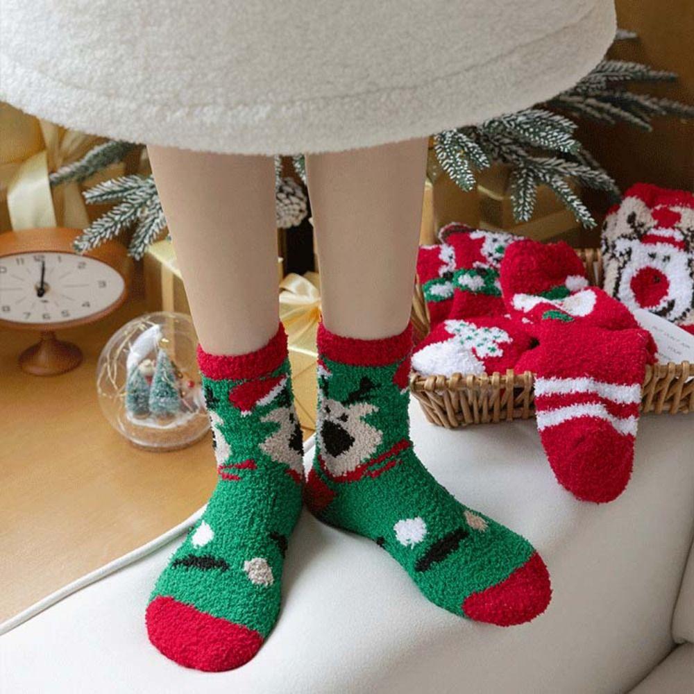 Santa Claus Christmas Socks Cartoon Floor Sleep Socks Comfortable Women Hosiery  Ladies