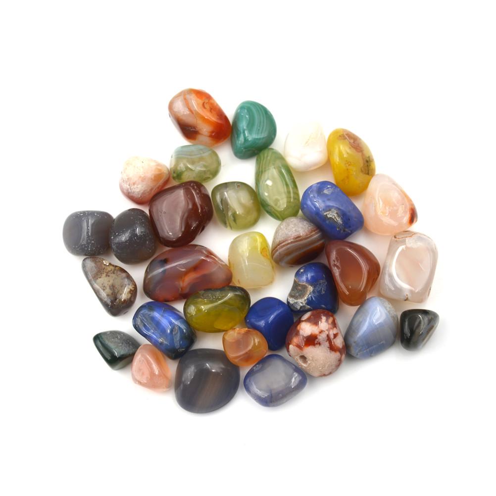 50G Mixed Colors Natural Agate Stones Gemstone Rock Tumble Stone 20Mm Decoration