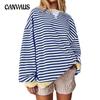 Women's Autumn Oversized Casual Thickened Striped Plus Size Sweatshirt