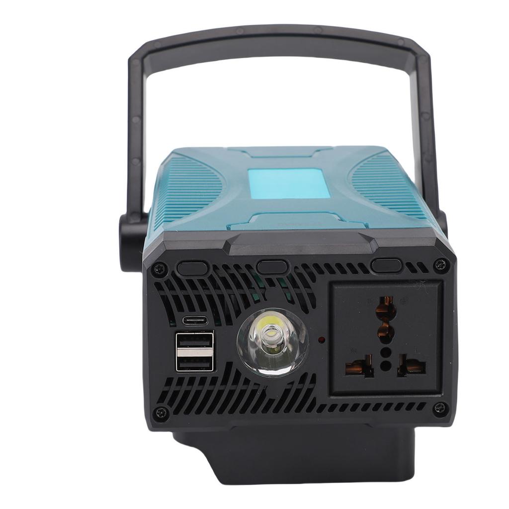 Преобразователь мощности 150 Вт DC18V в AC110V Инвертор синусоидального напряжения с 1 розеткой, 2 портами USB-A и 1 портом USB-C Синий штепсель США