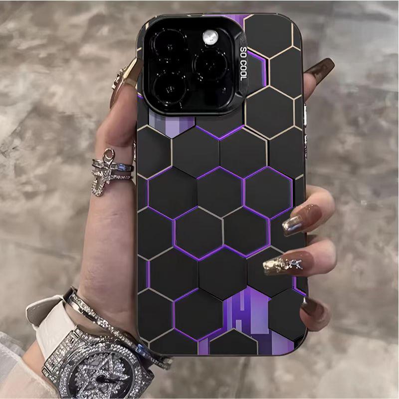Fashion Technology Honeycomb Phone Case for  Redmi Note 13 12 11 Pro Plus 12S 11S 10S 10 13C K70 Ultra Matte Back Cover