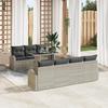 vidaXL 8-Piece Garden Sofa Set with Cushions Light Grey Poly Rattan 3357325
