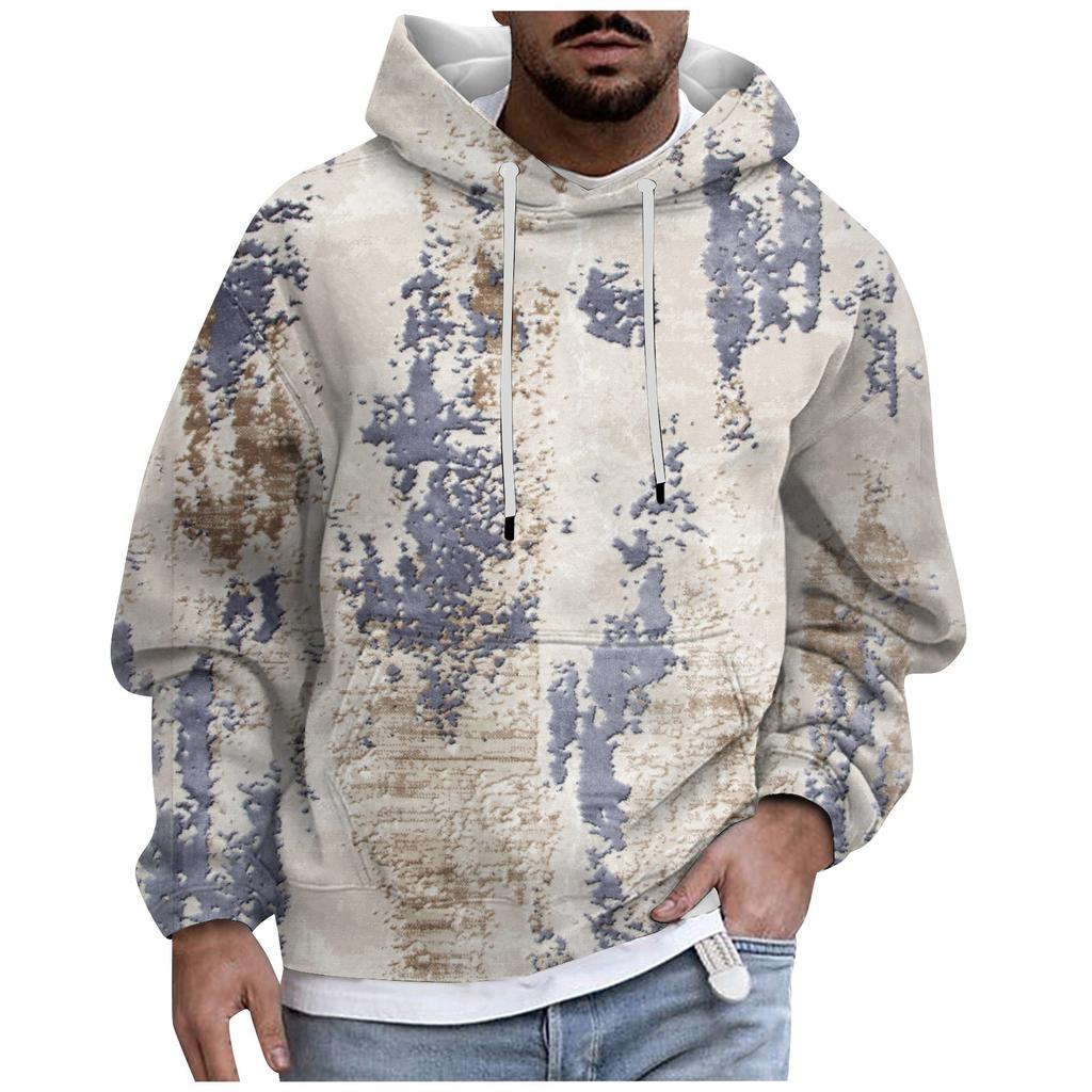 Мужское плюшевое теплое пальто с принтом, флисовый свитер, повседневное пальто, свитер с карманами, осенне-зимнее пальто