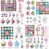 Fashion Plastic Macaroon Christmas Ball Set Multicolor Suspensable Xmas Ornament Ball Christmas Tree Balls Party
