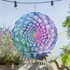 Яркий 10-дюймовый подвесной ветряной спиннер для декора сада и балкона с вращающимся на 360° крюком, элегантный кружащийся дизайн в розовом, голубом, фиолетовом и зеленом цветах