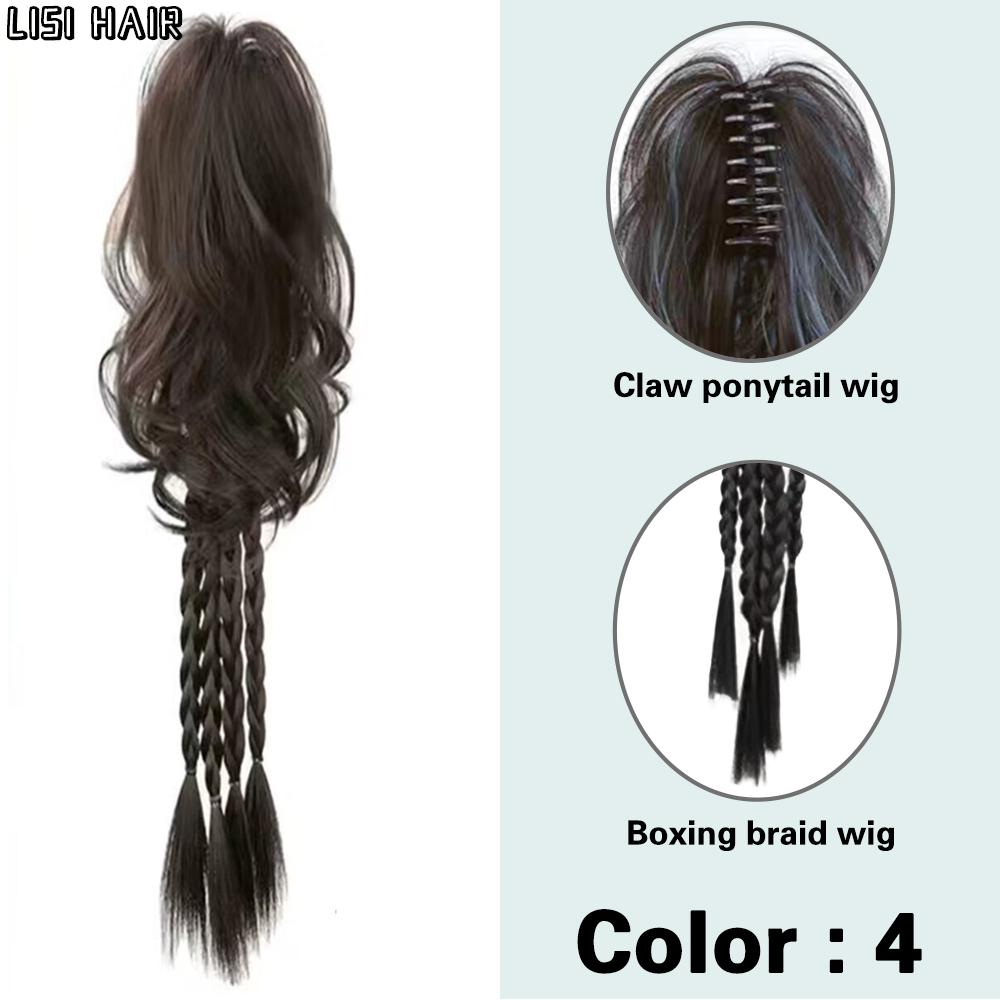 XINRAN 24-дюймовые синтетические длинные волосы, коса, хвост, вьющиеся волосы, булочка, парик, зажим для волос, водопад, половина хвоста, наращивание, аксессуары для волос