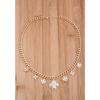 Clover Figured Charm Thick Chain Necklace