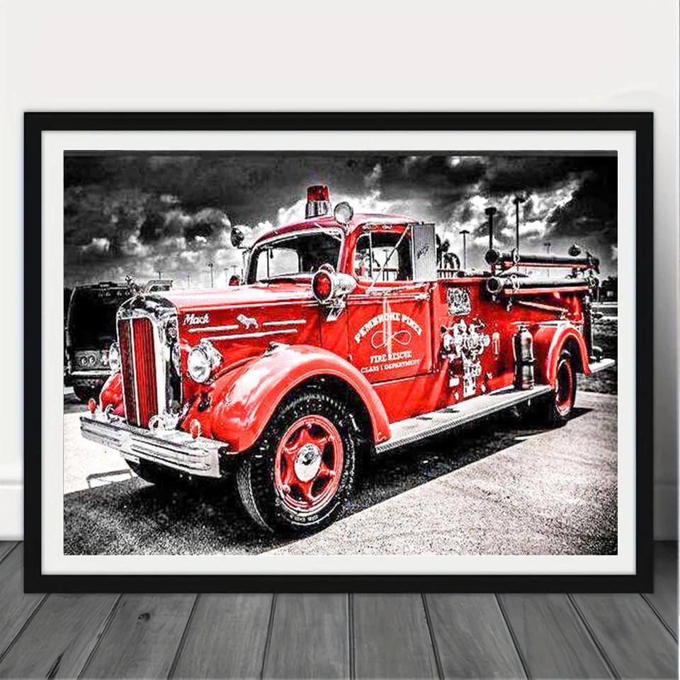 1 кусок 11,8x15,7 дюймов 5D DIY Алмазная картина, Красный автомобиль, Набор для вышивания, Вся вода Алмазная картина, Подарок для украшения дома ручной работы