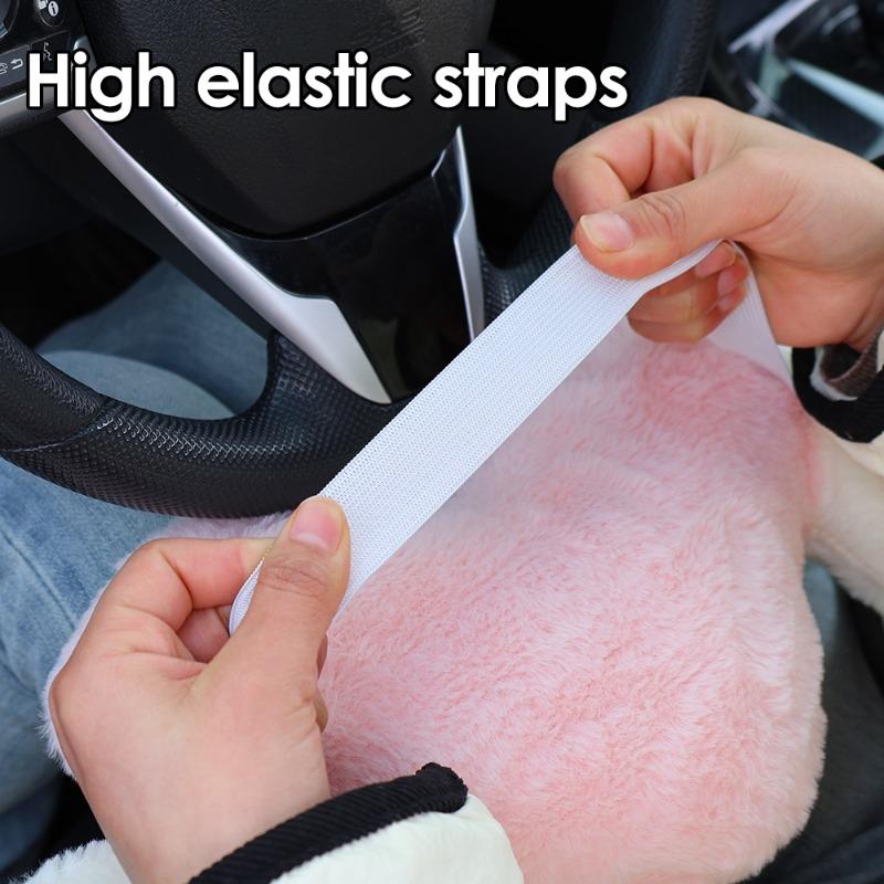 Подголовник для автомобиля из хлопка, плюшевая подушка для шеи с крыльями, уменьшающая усталость во время вождения, декоративные аксессуары в форме сердца для салона автомобиля