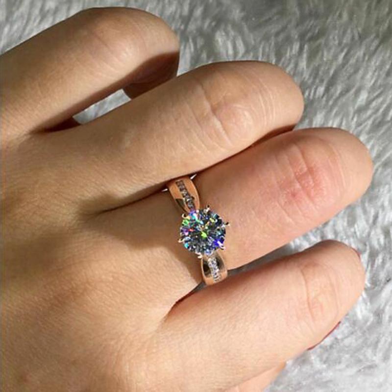 Новые роскошные обручальные кольца цвета розового золота, женские блестящие циркониевые обручальные кольца для церемоний и вечеринок, модные украшения 2022