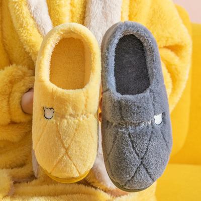 Новые хлопковые тапочки на осень и зиму, сумка для тапочек и домашние комнатные тапочки на толстой подошве, теплые, нескользящие, плюшевые хлопковые туфли