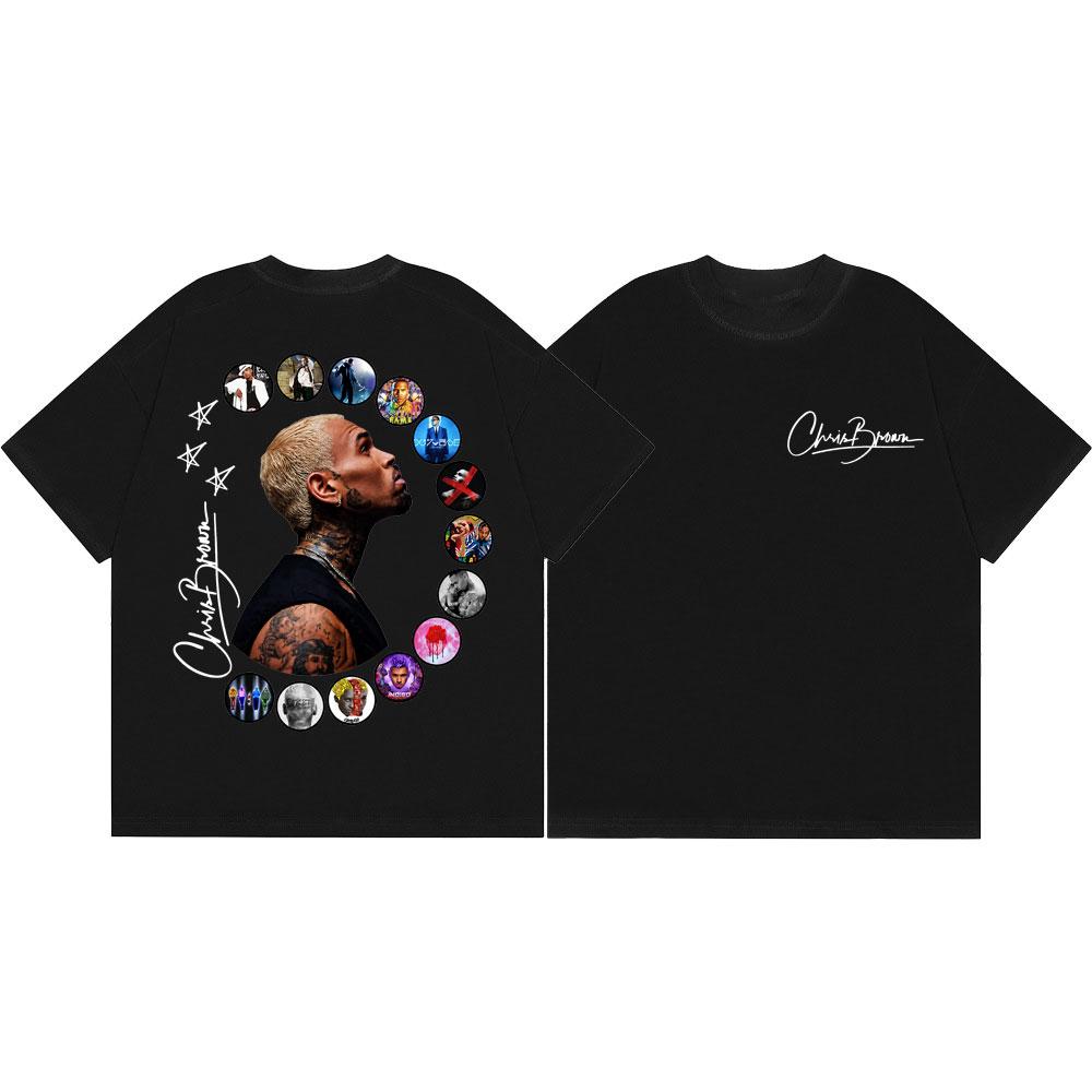 Rapper Chris Brown Graphic T Shirts Unisex Unisex Clothing Fashion Hip Hop Short Sleeve Tshirts Summer Casual Loose Cotton Tshirt