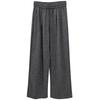 Petite Fleece-Lined Slimming Straight-Leg Pants for Women - Autumn/Winter Elastic Waist Casual Versatile Style