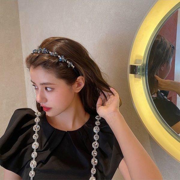 Изысканная повязка на голову с цветочным узором и стразами – высококачественный ретро-аксессуар для волос для женщин