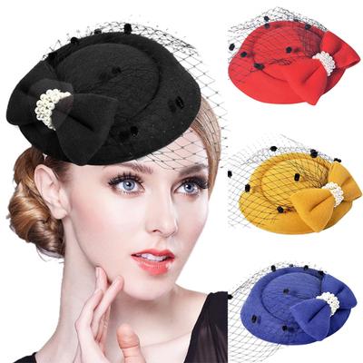 Заколка-шапочка Fascinator, легкая, удобная, из полиэфирного волокна, сетка-бантик, заколка для волос для повседневной жизни, покупок, путешествий
