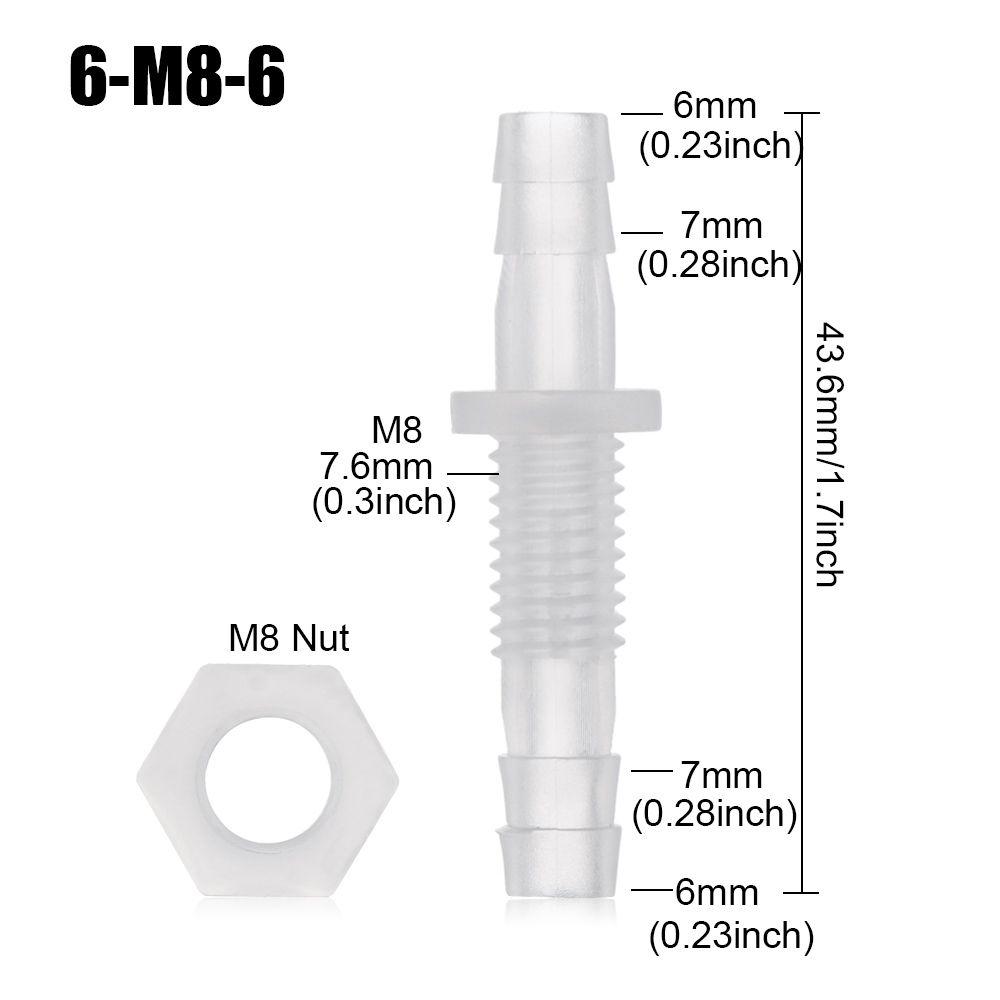 5pcs PP Air Pump Pagoda Joints Hose Fittings Thread Hex Nut Fish Tank Adapter Straight Connectors