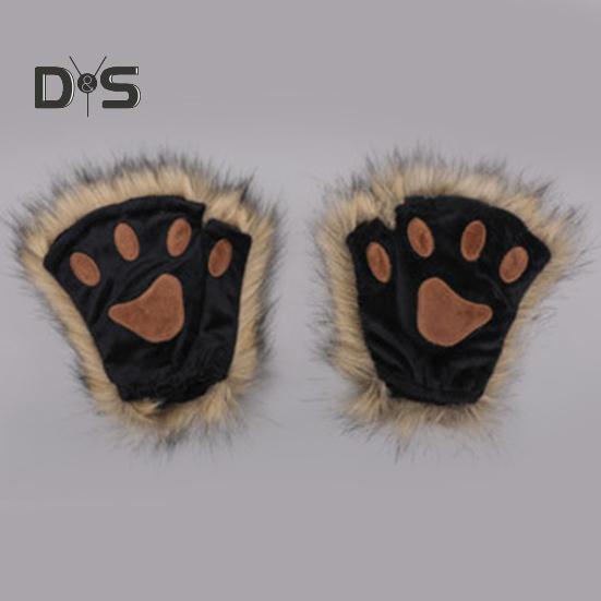 1 пара зимних перчаток, волчьи лапы, лисьи когти, варежки, приятные для кожи, термоизоляционные перчатки, костюм для косплея на вечеринку