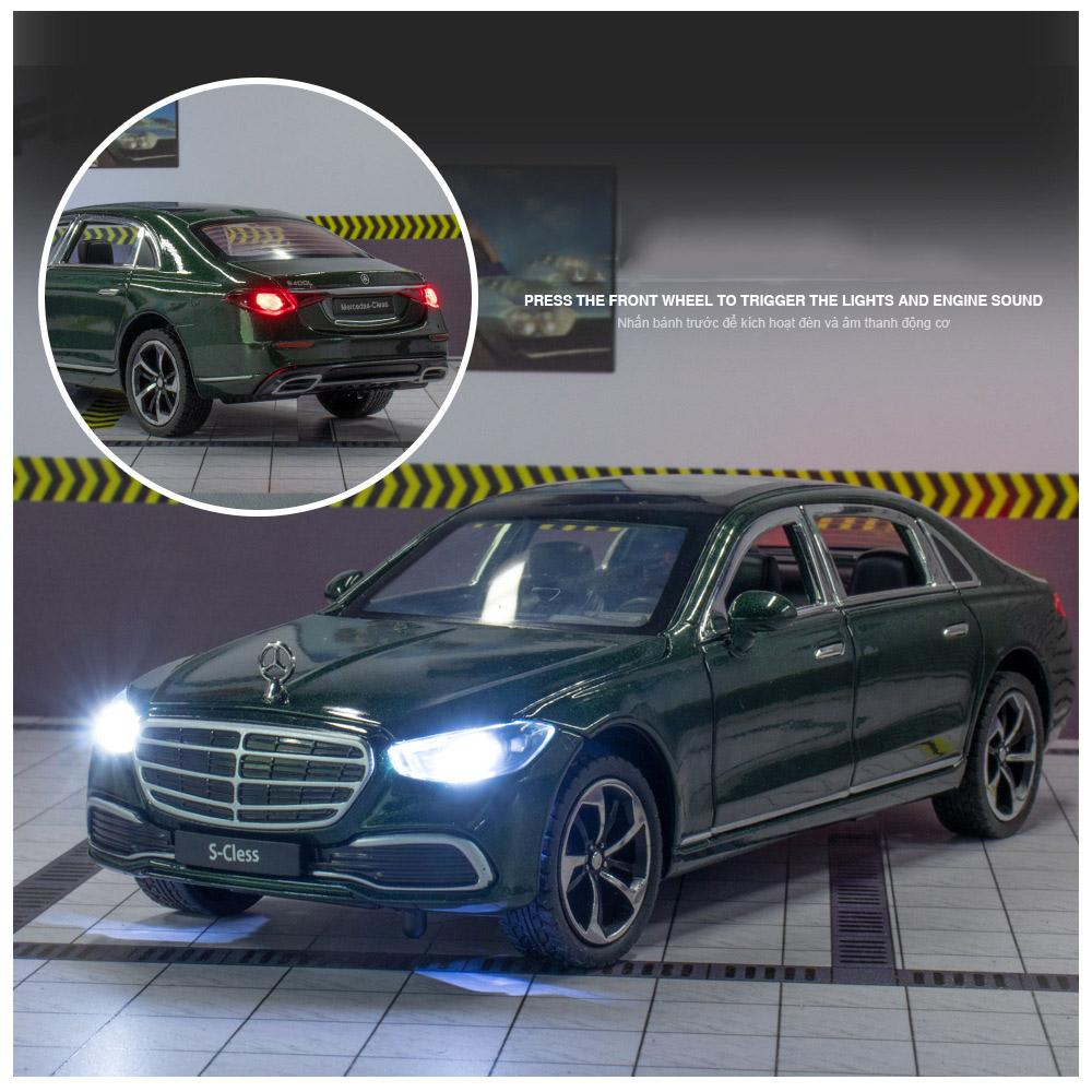 1:24 S400 S-класса, модель автомобиля из сплава, высокая имитация литья под давлением, металлические игрушечные транспортные средства, модель автомобиля, коллекция звука и света для детей