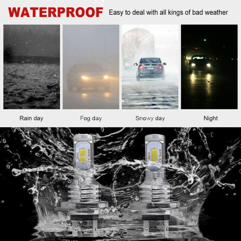 Dustproof LED Headlights Super Bright Replacement Parts Auto 2Pcs 8000LM