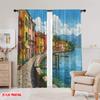 2pcs,2D Plane Printing Pattern Curtains Beautiful Riva Del Garda Italy Versatile Durable Polyester (without Rod) Gifts Ldeal for