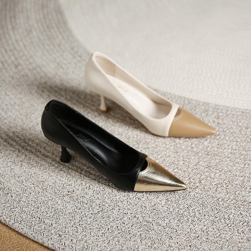 3351-2 туфли-лодочки на шпильке с острым носком, цветные, с открытой боковой частью, модные, универсальные, для банкета, женские туфли