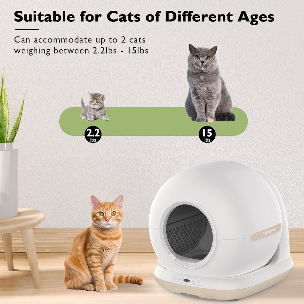 70 л Умный кошачий туалет, автоматический самоочищающийся, полностью закрытый кошачий туалет, управление с помощью приложения, лоток для туалета домашних животных, английская версия, новый