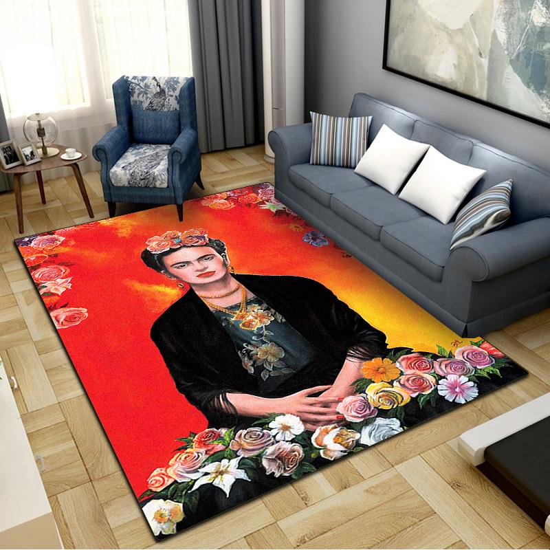 Frida Kahlo Carpet Rug for Living Room Bedroom Home Sofa Decoration,Kids play Non-slip Floor Mat