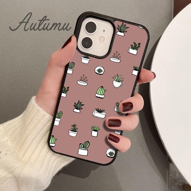 Чехол для телефона Cute Cacti для iPhone 11 12 13 14 Pro Max mini X XR XS SE 2020 5 6S 7 8 Plus Samsung Galaxy S21 S22 Cover shell