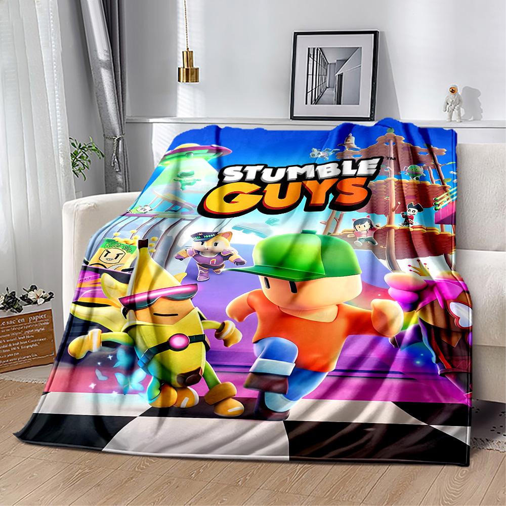Stumble Guys: Fun Adventure Flannel Blanket-Soft and Suitable for Sofas,Beds,Offices,Travel,All Seasons,Great Gift for Holidays and Birthdays.