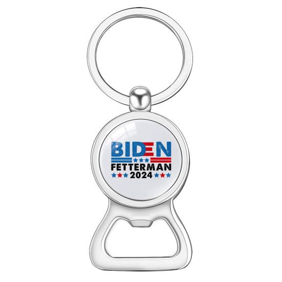 Брелок «Президент Америки» 2024 года, брелок для открывания пива, стеклянный купол, изысканное мастерство, США. Брелок для ключей к президентским выборам