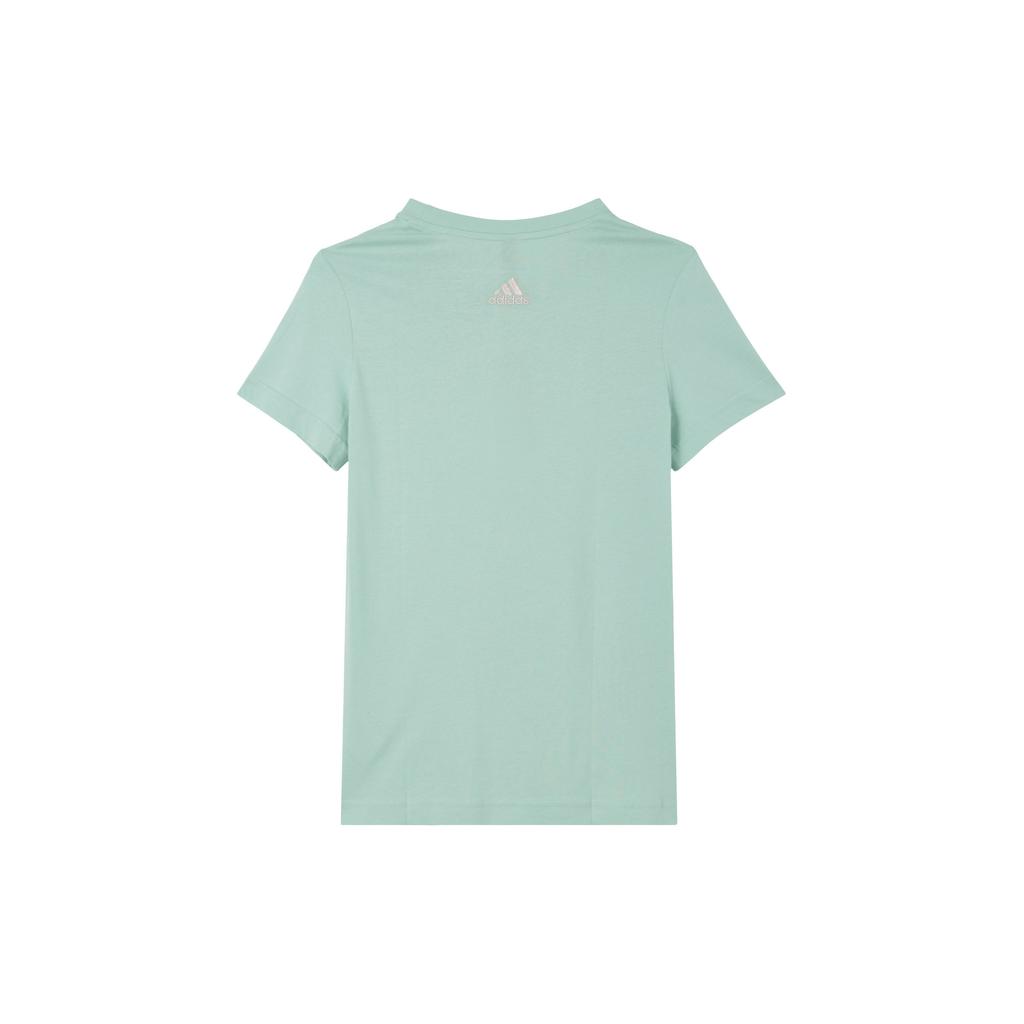 Adidas Футболка с коротким рукавом и цветным буквенным принтом, женские топы, светло-зеленый GD5770