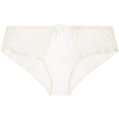 Черный логотип серии Label с маленькой биркой Сексуальные кружевные трусики-полуприкрытия Женское нижнее белье Moonlight-White QF7165AD-YAT