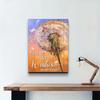 Framed - Abstract Dandelion Art Poster - Dandelion Butterfly Wishing Canvas Decorative Art Mural Poster Including Hanging Hardware