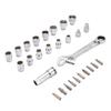 Pass Through Socket Set 3 8 1 2 Inch Drive Sockets 72 Tooth Reversible Wrench Tool Kit for Hex Square Spline Socket