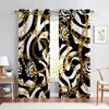 Полиэстер Затемняющие Занавески Окна Для Гостиной, Спальни, Домашнего Декора, Дешевые, Современный Роскошный Бренд, Черный и Золотой,