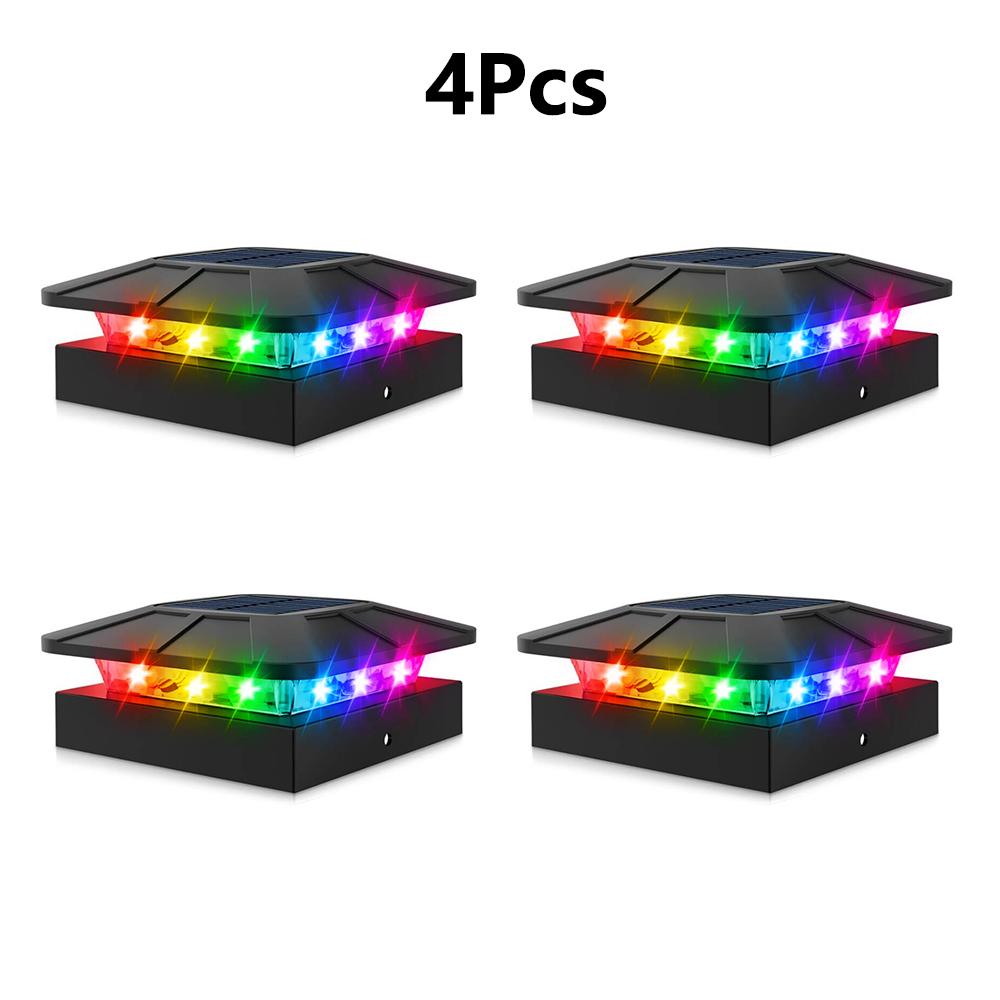 Солнечный колпак на столб с RGB-подсветкой, уличный, 4x4, на солнечных батареях, водонепроницаемый, для деревянных, виниловых столбов, освещение террасы, крыльца