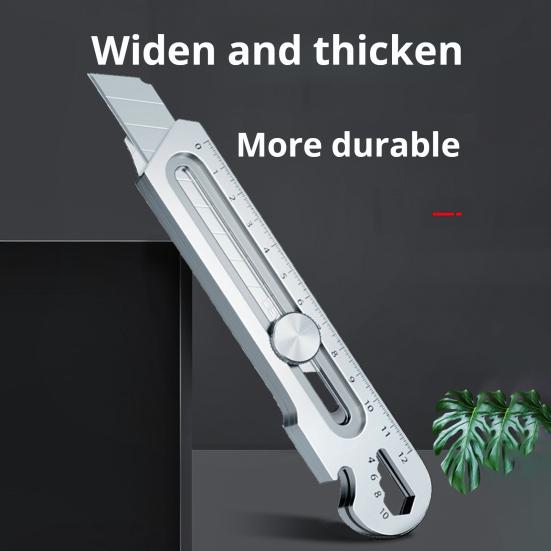 Универсальный резак с поворотным замком. Прочный универсальный резак из нержавеющей стали. Выдвижной ящик с защелкивающимся лезвием.