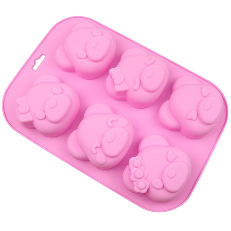 6 even Bear Silicone Baking Mold 3D Chocolate Pudding Molds Cupcake Pan Cake DIY Muffin Kitchen Tools