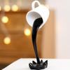 Resin Coffee Cup Ornament Resin Spilling Coffee Cup Sculpture for Home Office Decor Pouring Splash Figurine for Kitchen