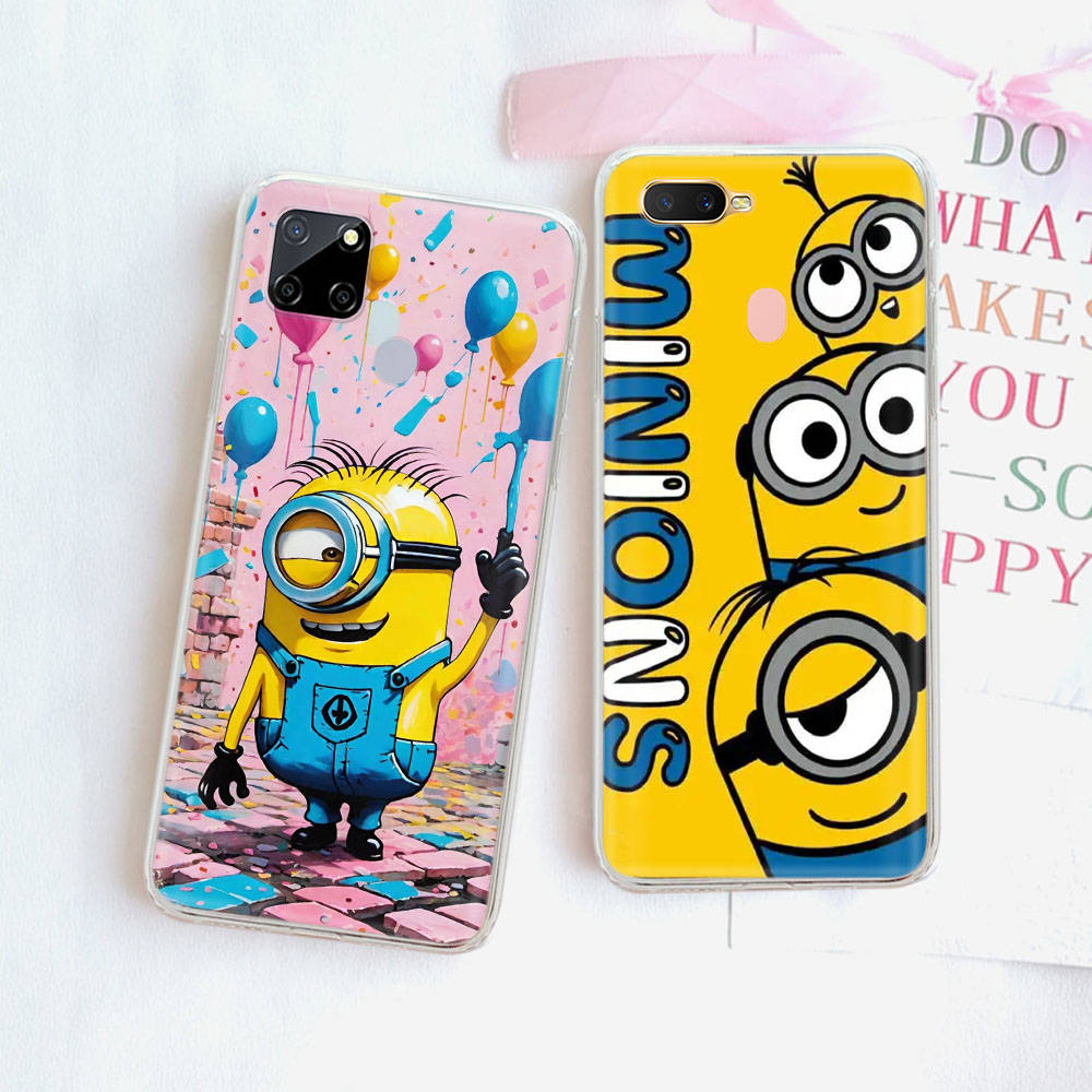 Прозрачный чехол для Samsung A04 A14 A23 A34 A54 M23 M33 M52 M53 Realme Narzo 50 50I 50a Prime C35 C55 C30S 10 9 Pro M-75 Забавные миньоны