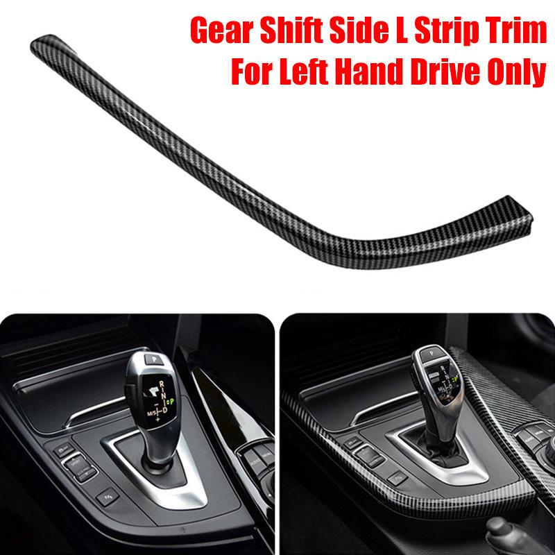 LHD Car Interior Carbon Fiber Style Gear Shift Side L Shape Strip Trim For BMW 3 4 Series F30 F31 F34 3GT F32 F33 F36 2013-2019