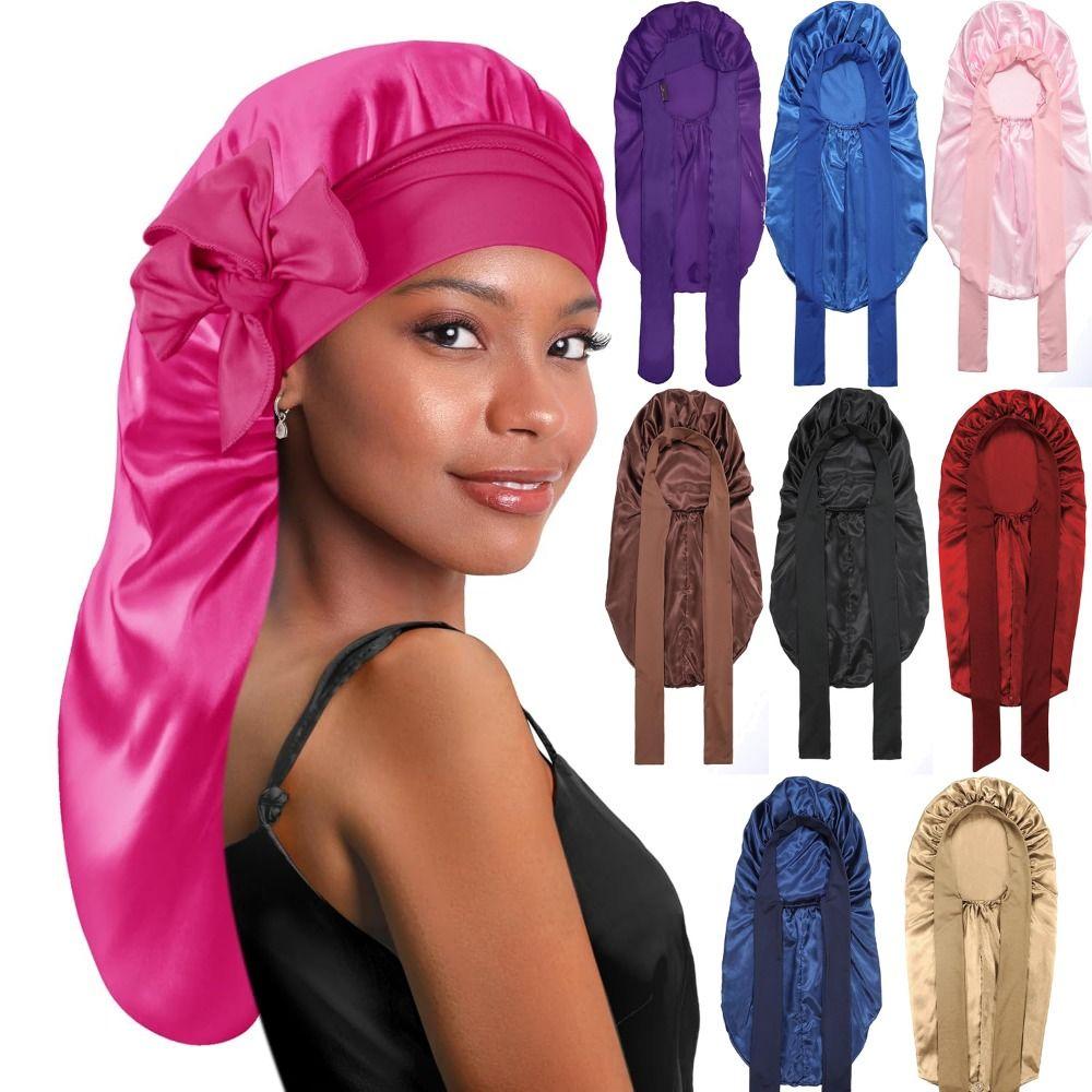 Удобная длинная шапка для сна, гладкая ночная шапочка для сна, очень большая женская шапочка с косами