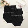 4 шт./компл. Хлопковые женские трусики Женские трусики больших размеров с высокой посадкой Дышащие однотонные женские шорты для нижнего белья FINETOO