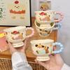 Cute Cartoon Ins Mugs High Appearance Level Cups Ceramic Couple Water Cups Event Gifts Practical Souvenirs