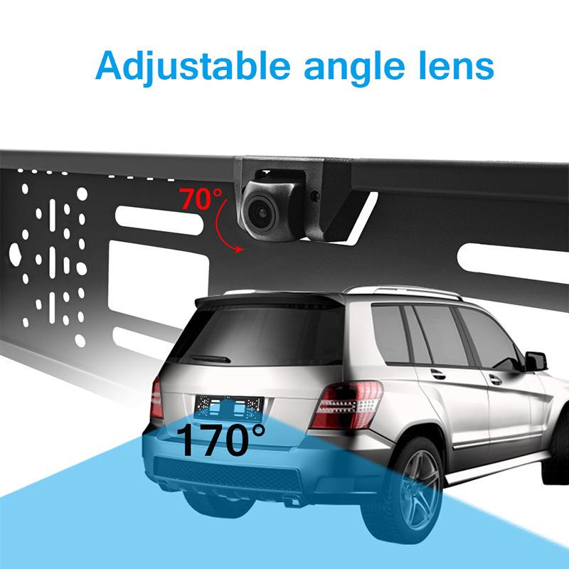 HD Беспроводная камера заднего вида с европейской рамкой для номерного знака