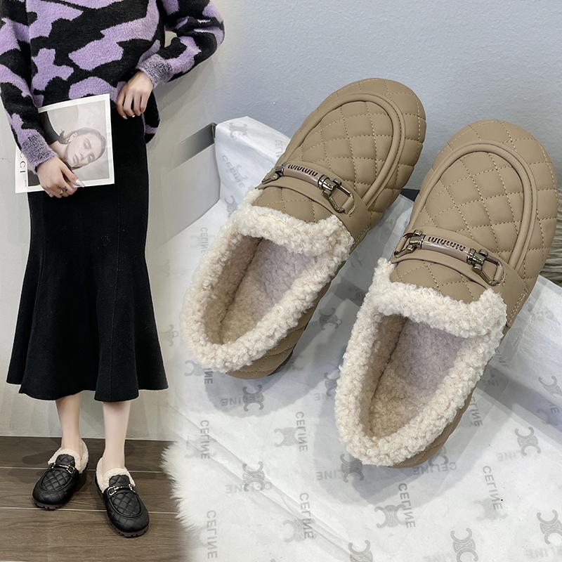 Модные женские нескользящие туфли на плоской подошве, повседневные, мягкие, легкие, утепленные, удобные, теплые, зимние туфли, размер 35-43